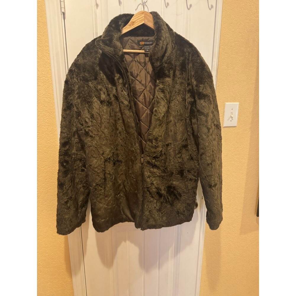 GODBODY Y2K BOSS CHIC, BROWN Faux Fur Coat SIZE XL